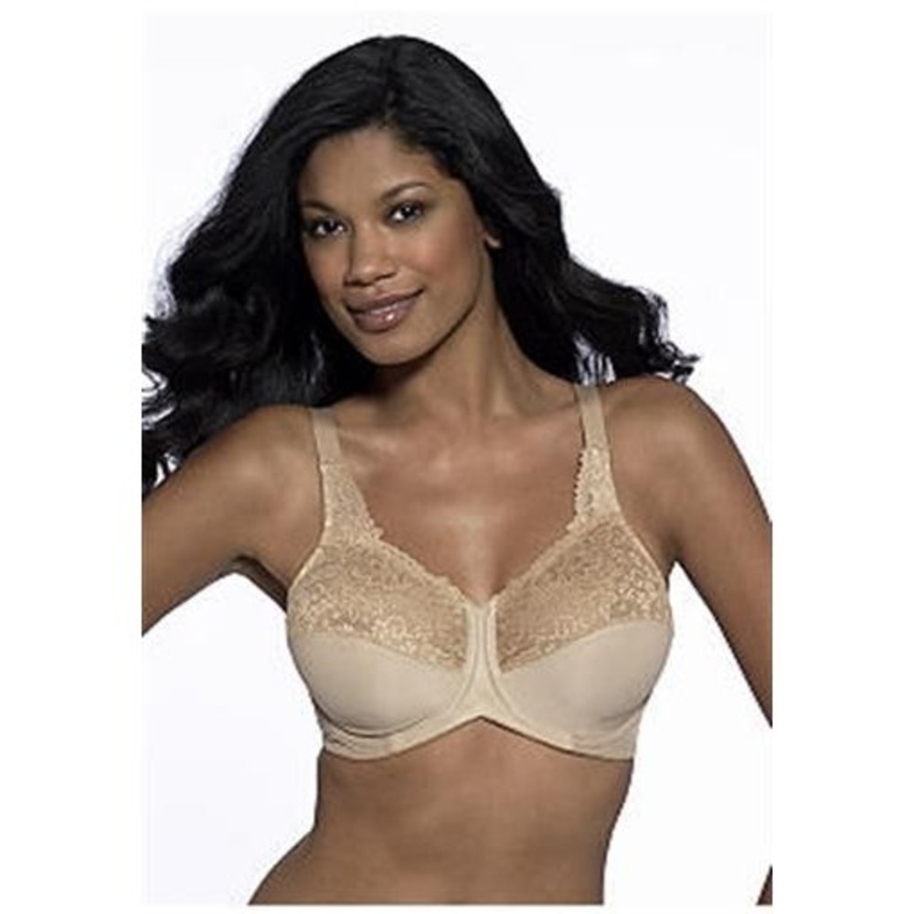 NWOT Lilyette 38C Comfort Lace 428 Underwire Minimizer Beige Bra 112607